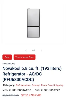 RFU6800 NOVAKOOL Fridge Panel RFU6800 NOVAKOOL Fridge Panel